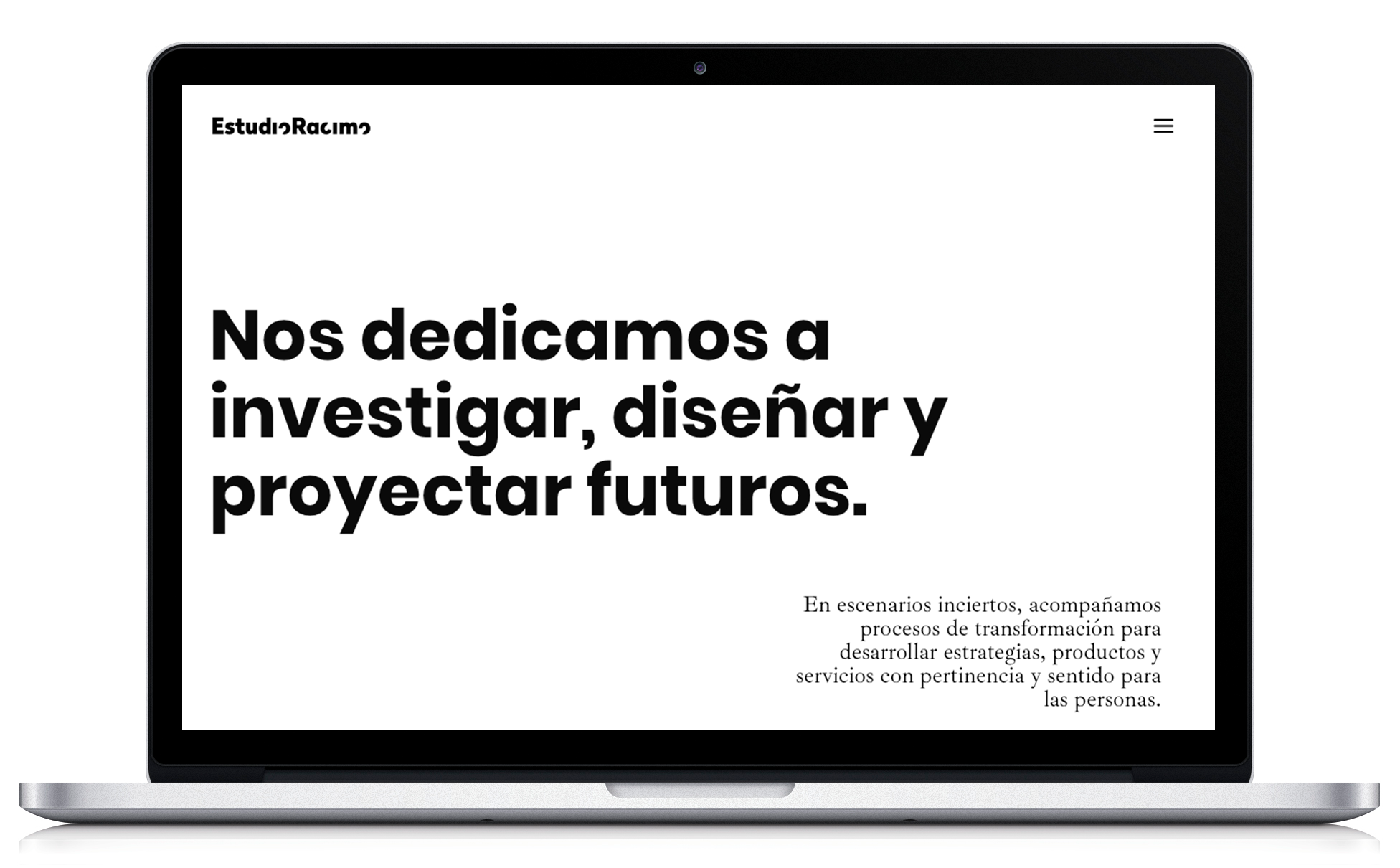 Screenshot de Sitio web Estudio Racimo ©Leandro Fuenzalida